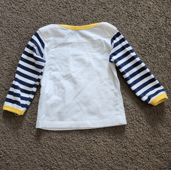 White/Navy/Yellow Striped Arrow Tee, Kid's 80 (12-18M) - Picture 5 of 6